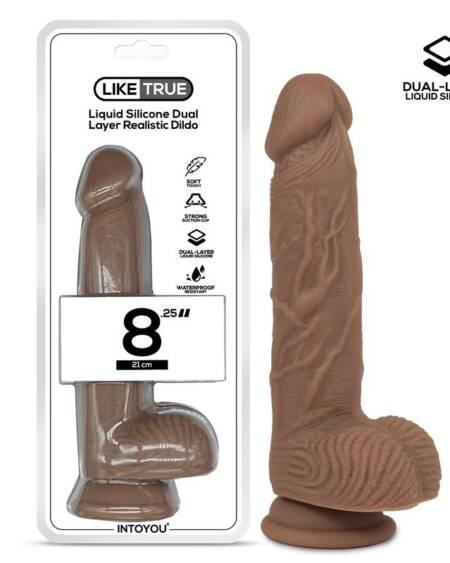Dildo Realista Silicona Líquida Dual Layer 8.25 Bronceado