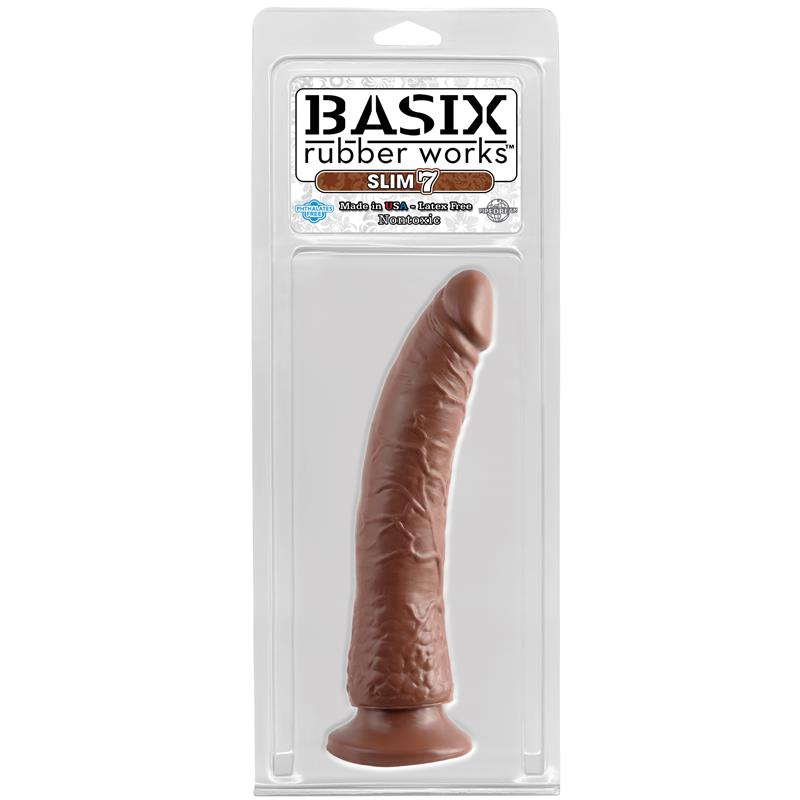 Dildo Slim 17,78 cm con Ventosa - Color Marrón - Imagen 2