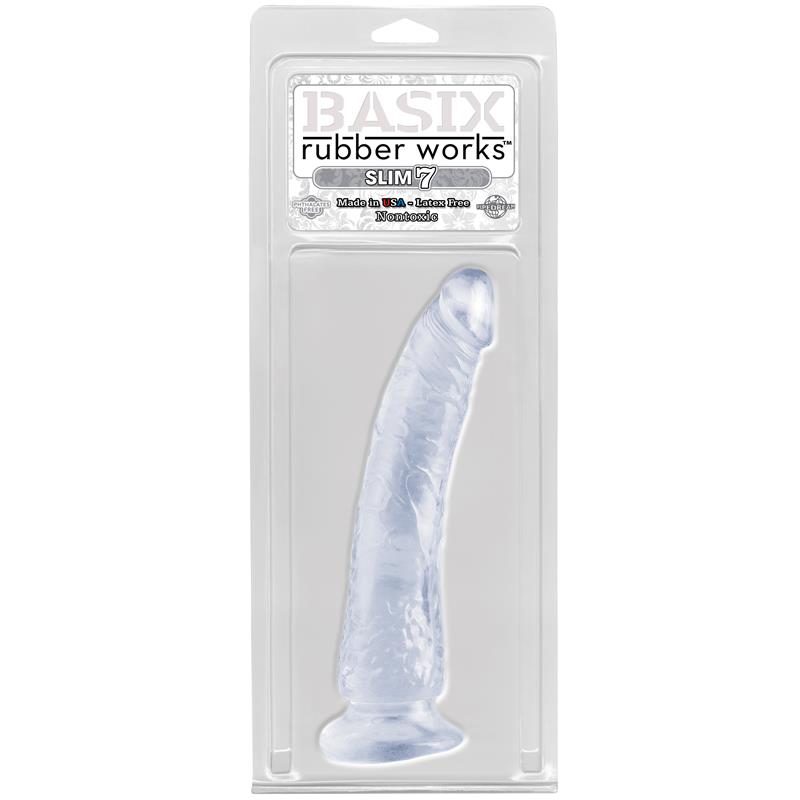 Dildo Slim 17,78 cm con Ventosa - Transparente - Imagen 2