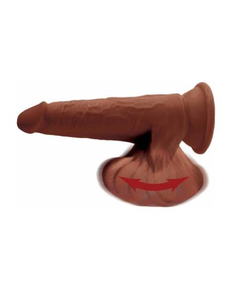Dildo Triple Densidad Testículos Oscilantes 8 Caramelo