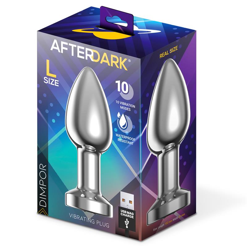 Dimpor Plug Anal Cromado con Vibración USB Magnético Talla L - Imagen 12