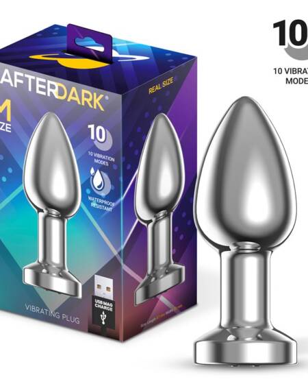 Dimpor Plug Anal Cromado con Vibración USB Magnético Talla M