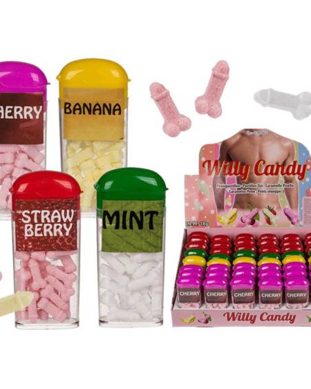 Display 48 Unidades Caramelos Pene 4 Sabores