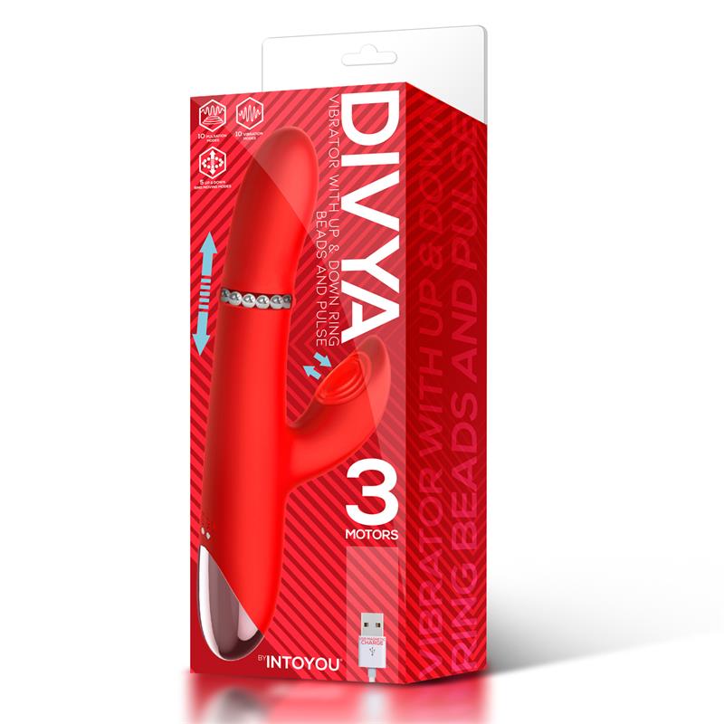 Divya Vibrador con Aro de Bolas Internas Up and Down y Pulsación 3 Motores Independientes USB - Imagen 5