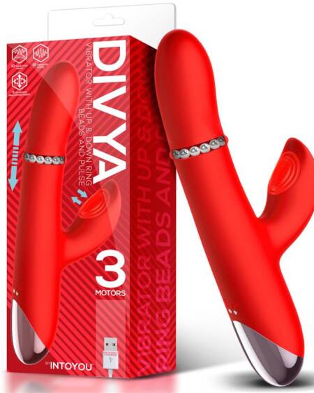Divya Vibrador con Aro de Bolas Internas Up and Down y Pulsación 3 Motores Independientes USB