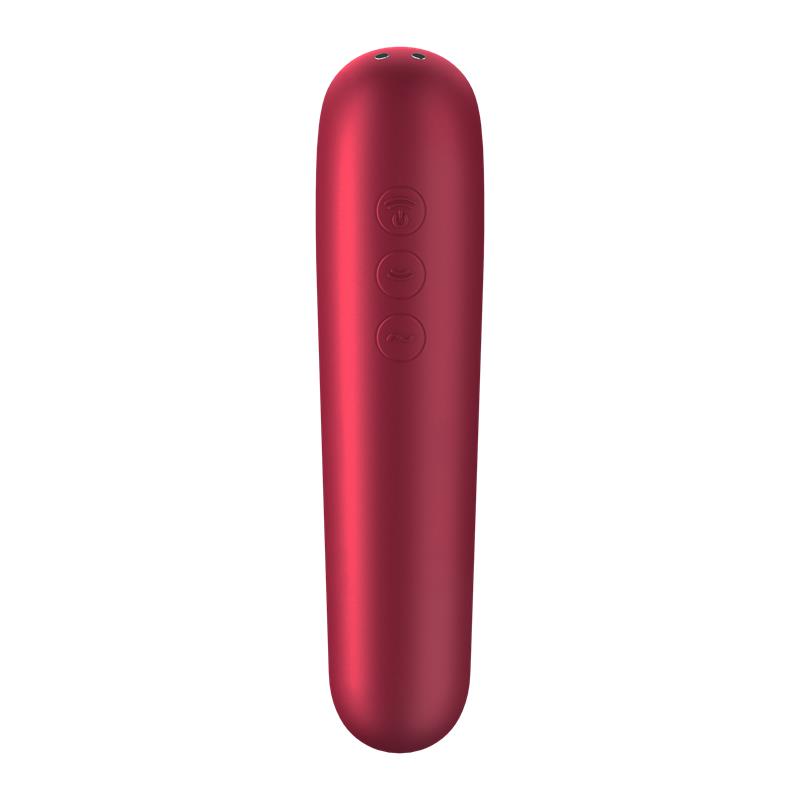 Dual Love Vibrador y Succionador de Aire Pulsado Rojo - Imagen 4