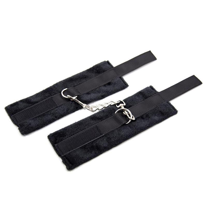 Esposas de Tela con Velcro para Muñecas con Pelo Largo Negro - Imagen 4
