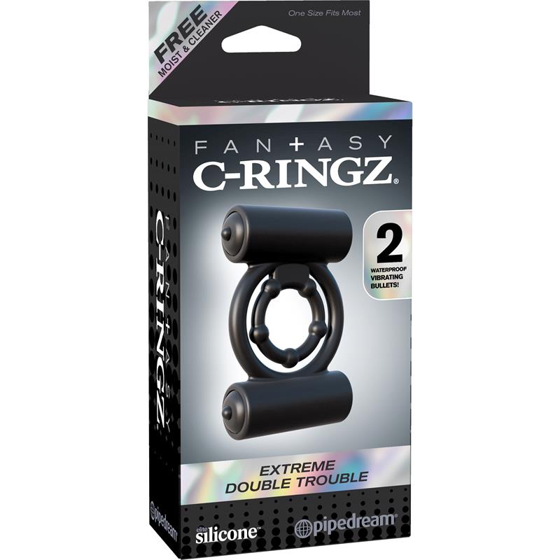 Fantasy C-Ringz Anillo Extem Double Trouble Color Negro - Imagen 2