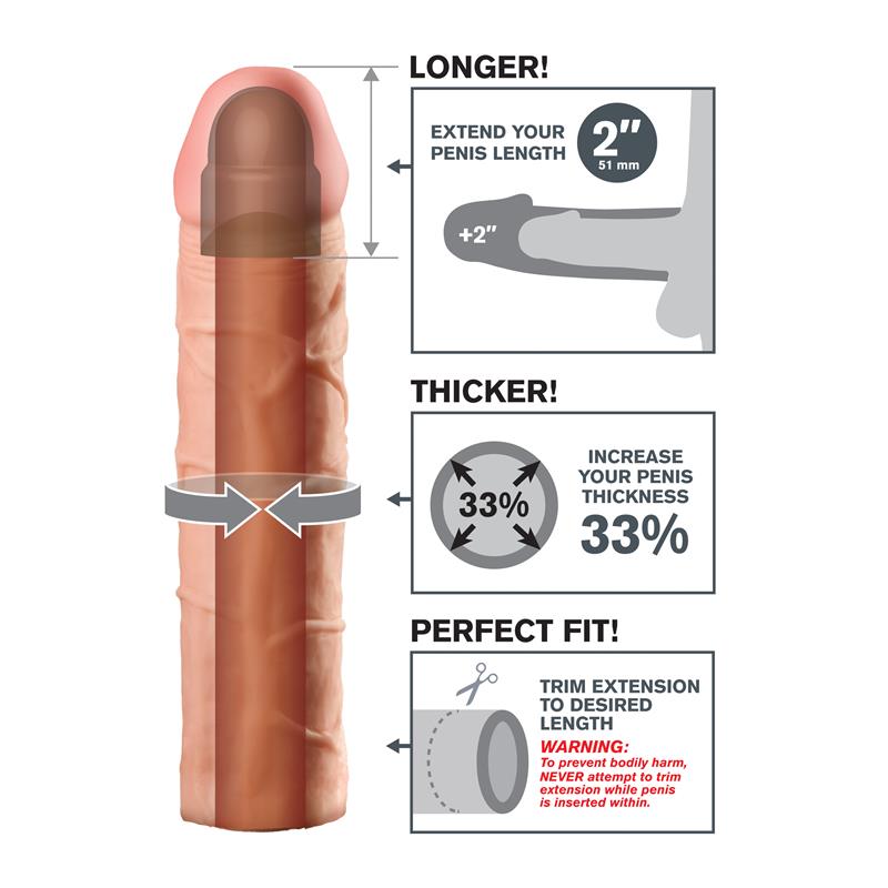 Fantasy X-tensions Perfect 5,1 cm Extensión de Pene - Color Natural - Imagen 2
