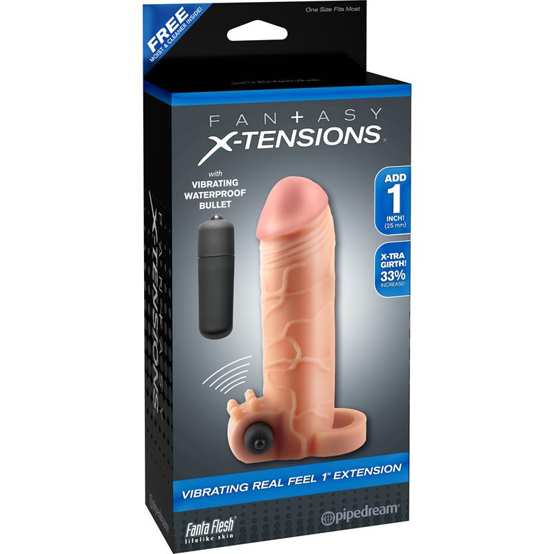 Fantasy X-tensions Vibrador Real Feel de 2,5 cm con Extensión - Color Natural - Imagen 4