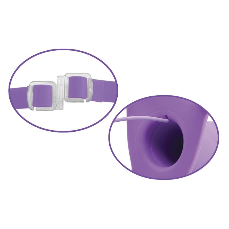 Fetish Fantasy Elite 15 cm Arnés con Dildo Hueco Vibrador Púrpura - Imagen 4