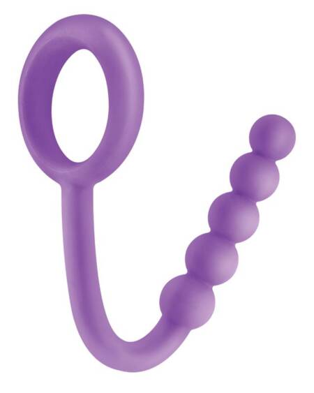 Fetish Fantasy Elite Perlas Anales con Anillo Testicular Púrpura