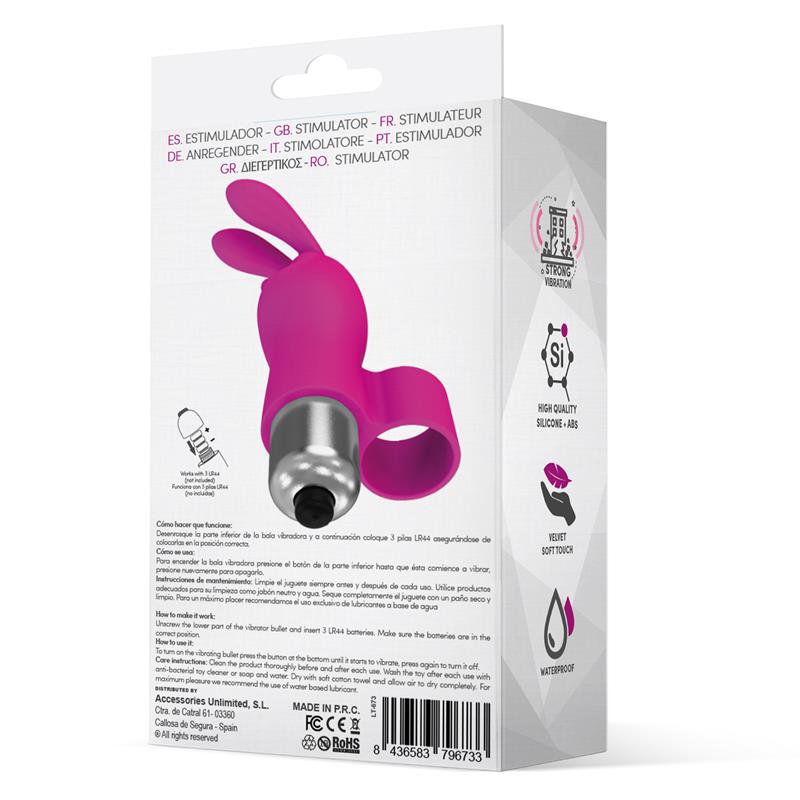 Fingyhop Bala Vibradora con Conejito Silicona Rosa - Imagen 3