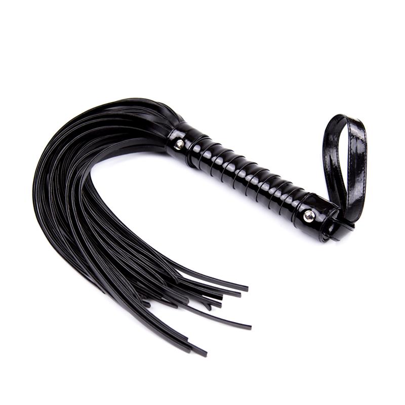 Flogger con Mango Brillante 44 cm Negro - Imagen 2