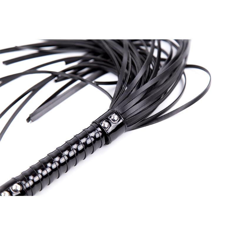 Flogger con Mango Brillante 44 cm Negro - Imagen 4