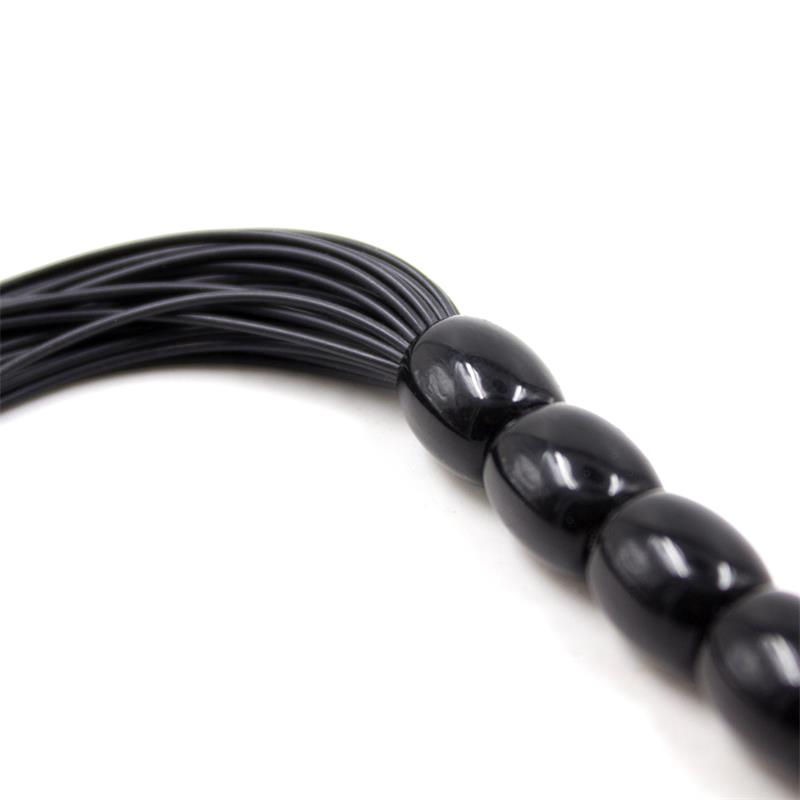 Flogger de Silicona con Mango con 6 Bolas 26 cm Negro - Imagen 3