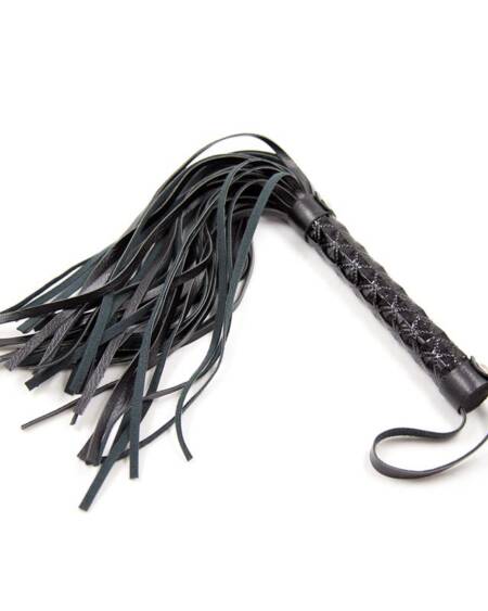 Flogger Patrón de Diamante y Mango de Metal 39 cm Negro