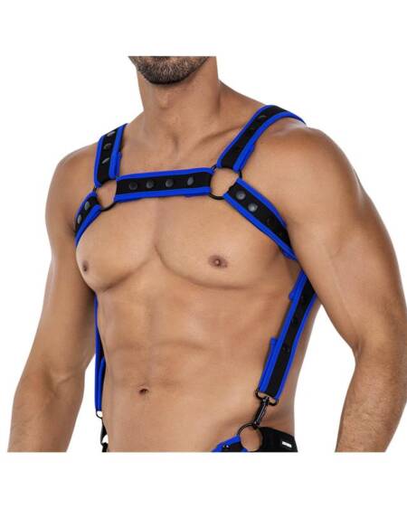 H4RNESS05 Arnés de Pecho Neon Azul Eléctrico Talla Única