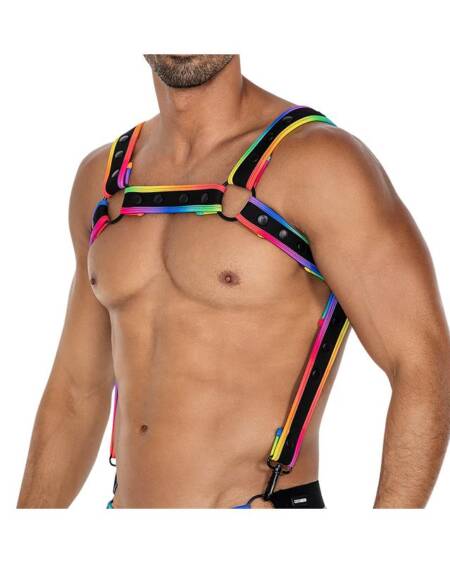 H4RNESS05 Arnés de Pecho Neon MultiColor Talla Única