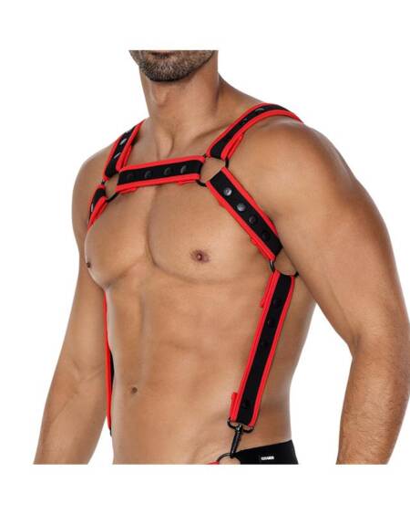 H4RNESS05 Arnés de Pecho Neon Rojo Talla Única