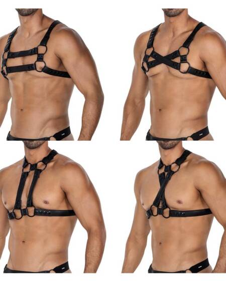 H4RNESS06 Arnés de Pecho 4WAY Negro Talla Única