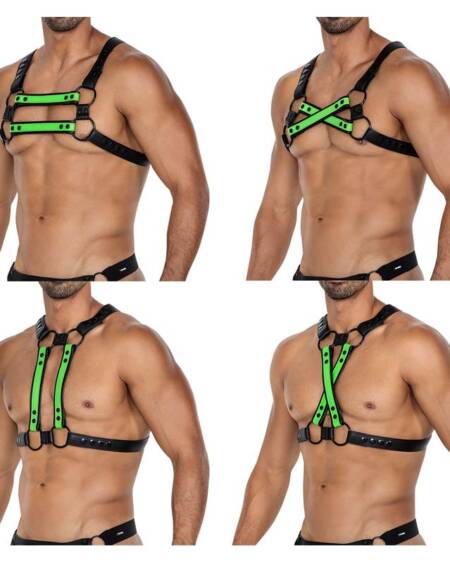 H4RNESS06 Arnés de Pecho 4WAY Verde Talla Única