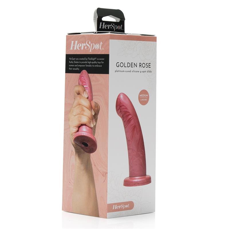 Herspot Dildo Golden Rose Talla Mediana - Imagen 7