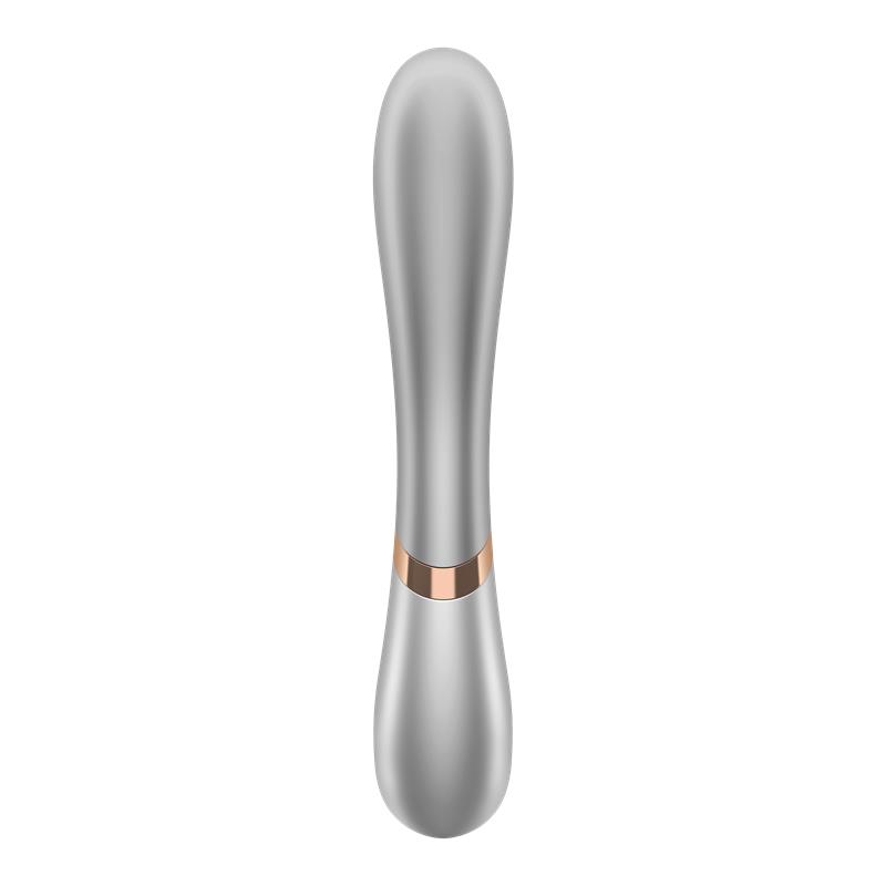 Hot Lover Vibrador Efecto Calor con APP Plata y Champagne - Imagen 4