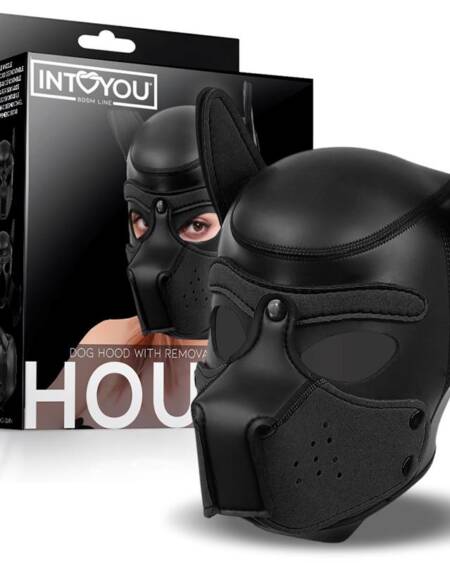 Hound Máscara de Perro Neopreno Hocico Extraíble Negro Talla Única