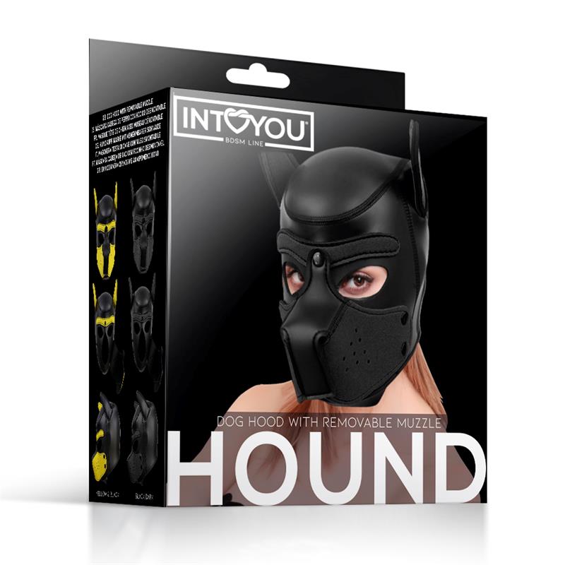 Hound Máscara de Perro Neopreno Hocico Extraíble Negro Talla Única - Imagen 6