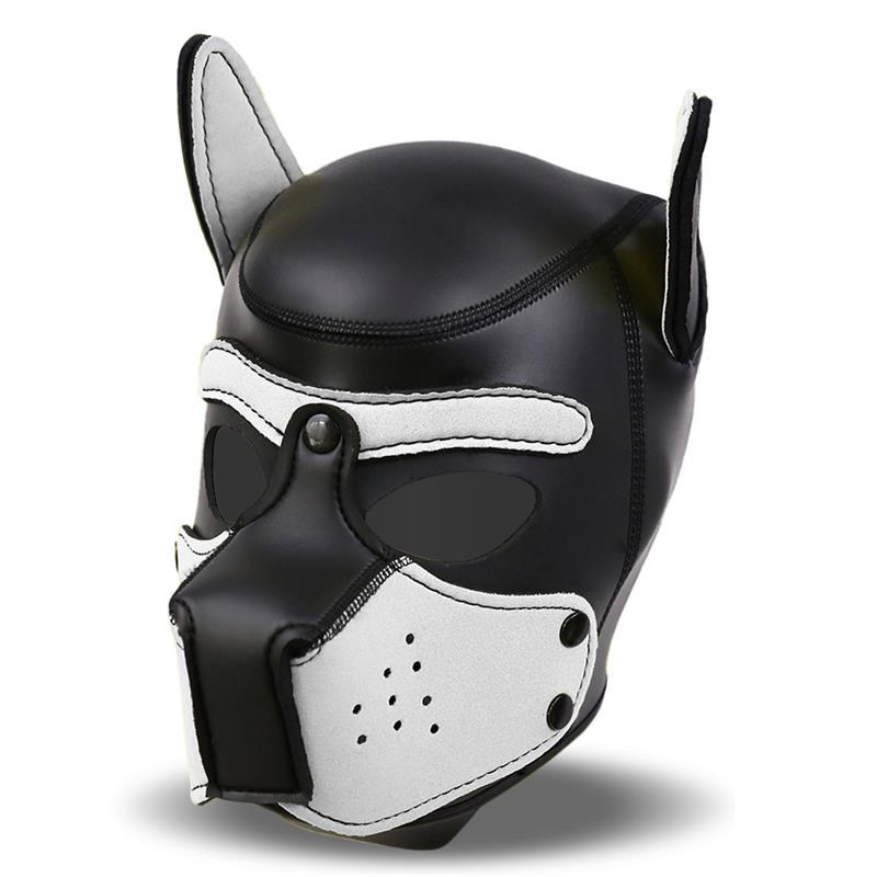 Hound Máscara de Perro Neopreno Hocido Extraíble Negro/Blanco Talla Única - Imagen 2