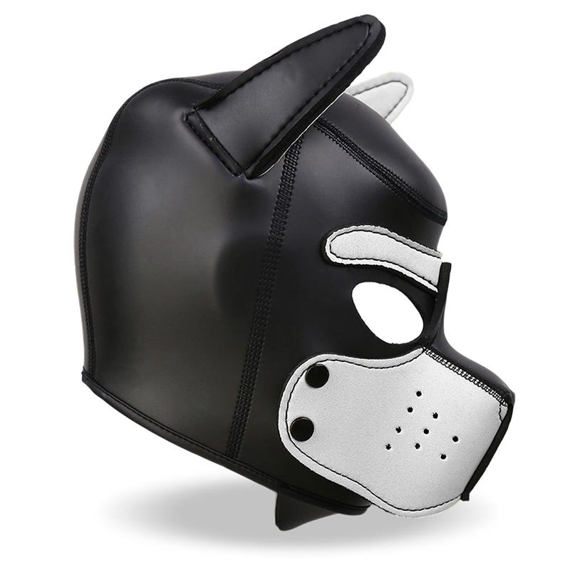 Hound Máscara de Perro Neopreno Hocido Extraíble Negro/Blanco Talla Única - Imagen 4