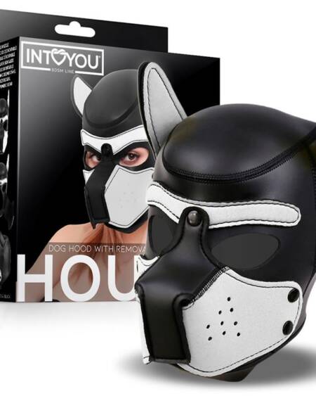 Hound Máscara de Perro Neopreno Hocido Extraíble Negro/Blanco Talla Única