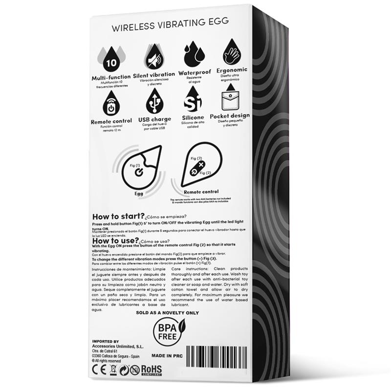 Huevo Vibrador Control Remoto USB Silicona Negro - Imagen 6