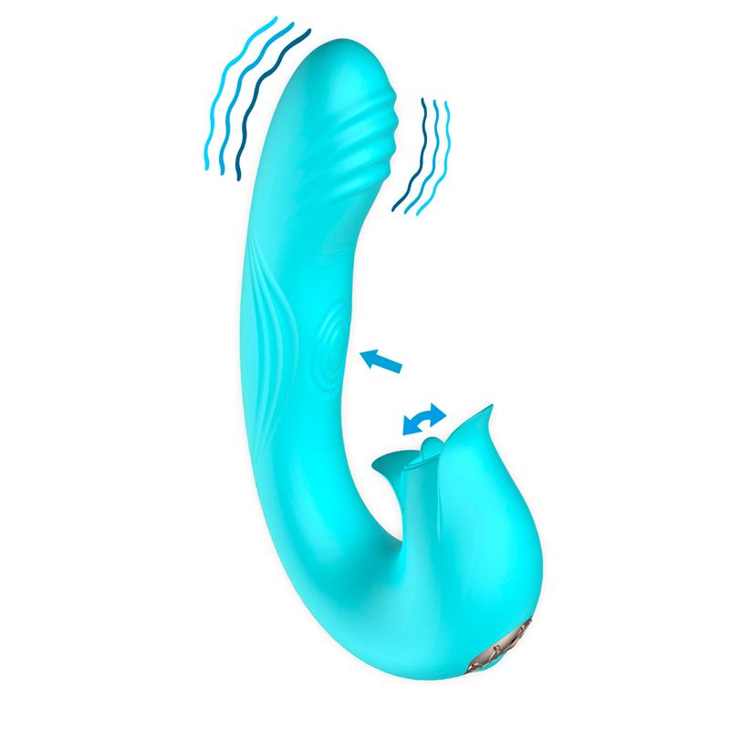 Hydra Vibrador con Pulsación y Lengua Estimuladora de Clítoris 3 Motores USB - Imagen 2
