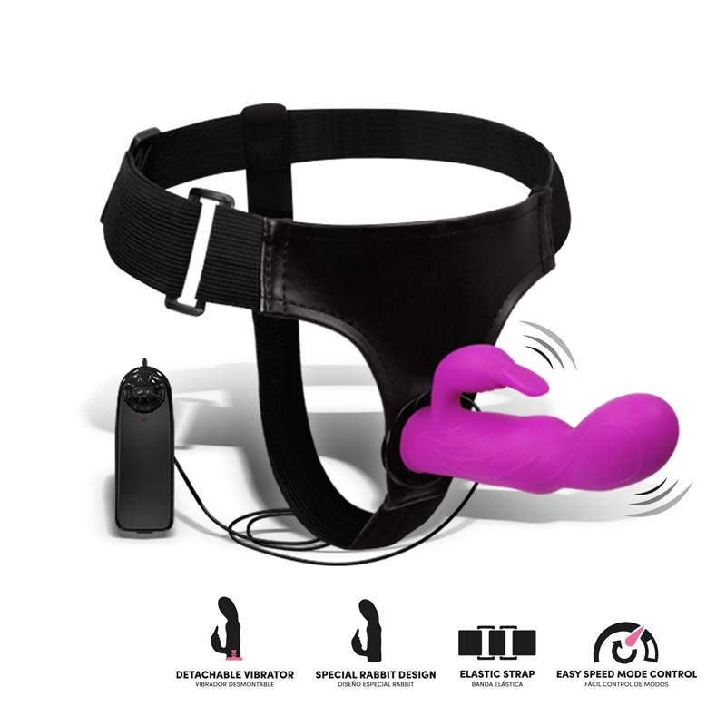 Hymax Arnés con Dildo-Vibrador con Conejito y Control Remoto - Imagen 2