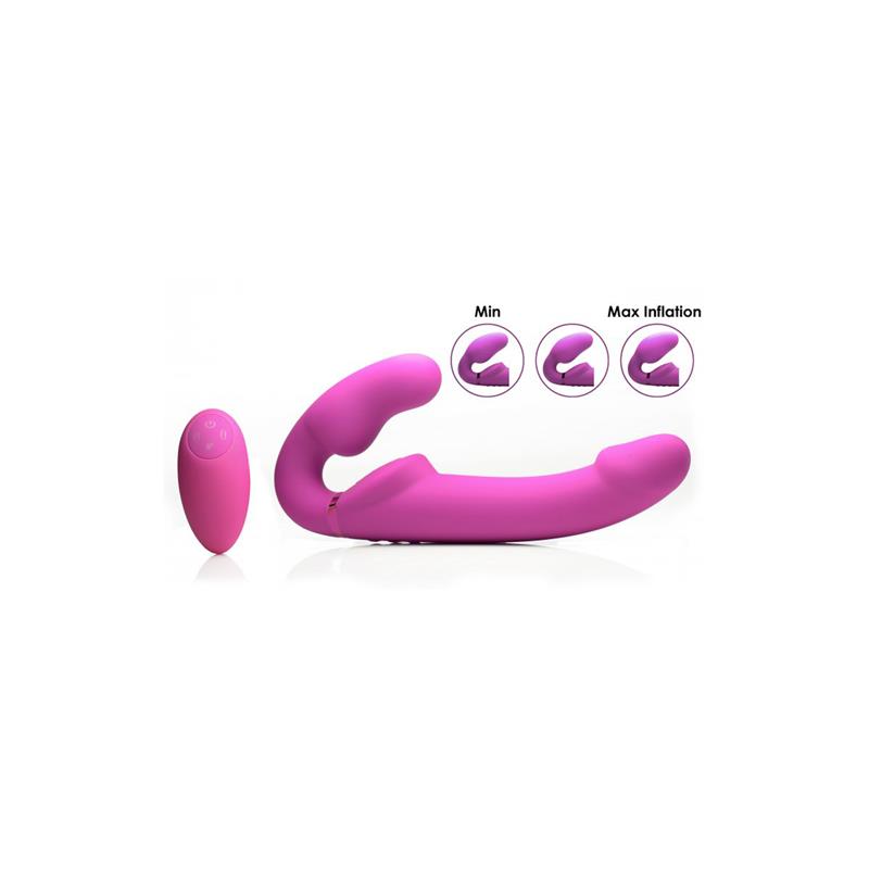 Inflatable Vibrador Doble Funcion Inflable Control Remoto Rosa - Imagen 2