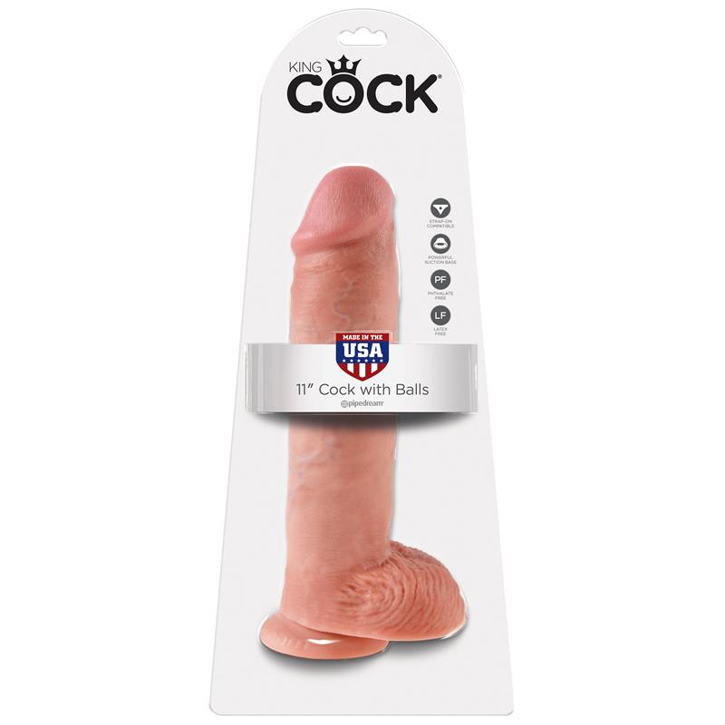 King Cock Pene con Testículos de 11 - Color Natural - Imagen 2
