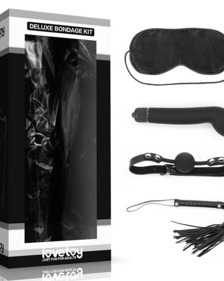 Kit Bondage Deluxe con Vibrador Negro