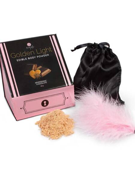 Kit Polvos 100% Comestibles y Plumero Sabor Chocolate, Canela y Jengibre