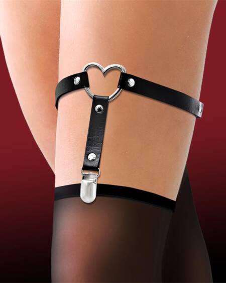 Liga con Aro en Forma de Corazón Cuero Vegano Talla Única