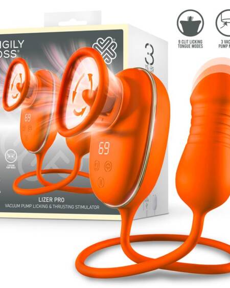 Lizer Pro Estimulador con Lengua Oscilante, Bomba de Vacio y Huevo con Up and Down