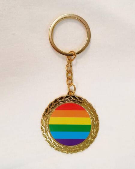 Llavero Redondo de Metal Bandera LGBT