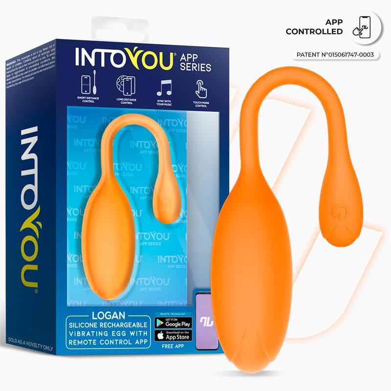 Logan Huevo Vibrador con APP Silicona Unibody Naranja - Imagen 2