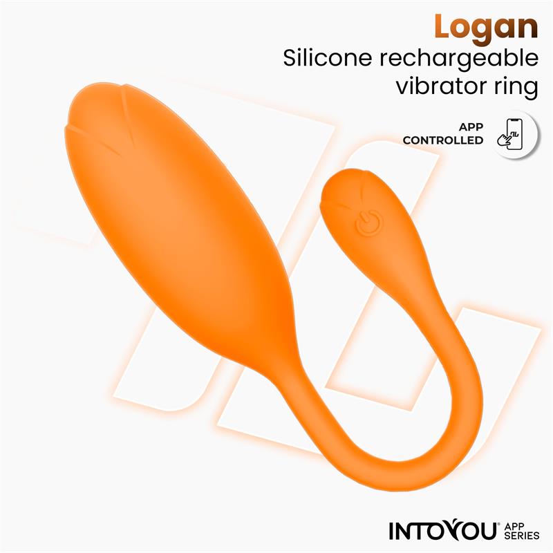 Logan Huevo Vibrador con APP Silicona Unibody Naranja - Imagen 3