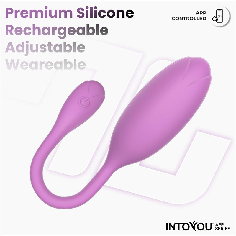 Logan Huevo Vibrador con APP Silicona Unibody Púrpura - Imagen 4