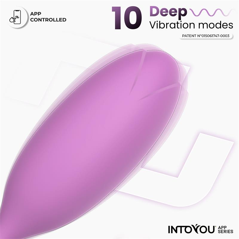 Logan Huevo Vibrador con APP Silicona Unibody Púrpura - Imagen 5