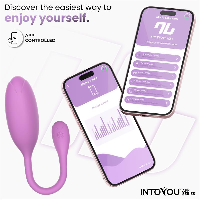 Logan Huevo Vibrador con APP Silicona Unibody Púrpura - Imagen 6