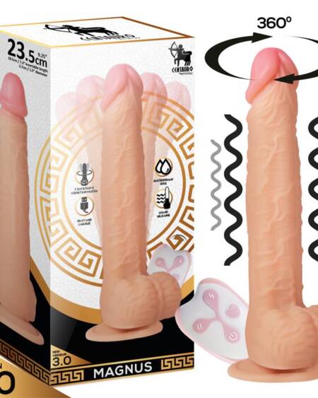 Magnus 3.0 Dildo Realista Vibrador y Rotador Control Remoto Silicona Líquida