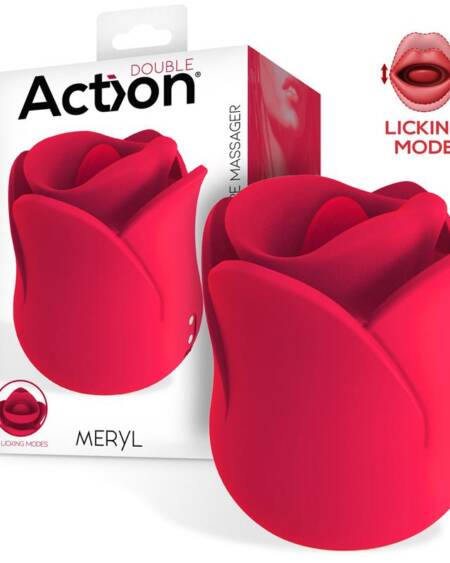 Meryl Estimulador Vibrador de Rosa con Lengua 2 Motores